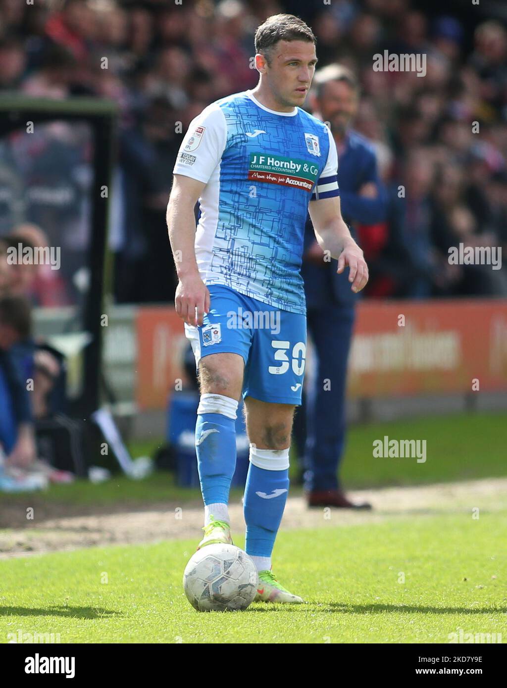 Barrow s John Rooney prepares a free kick during the Sky Bet