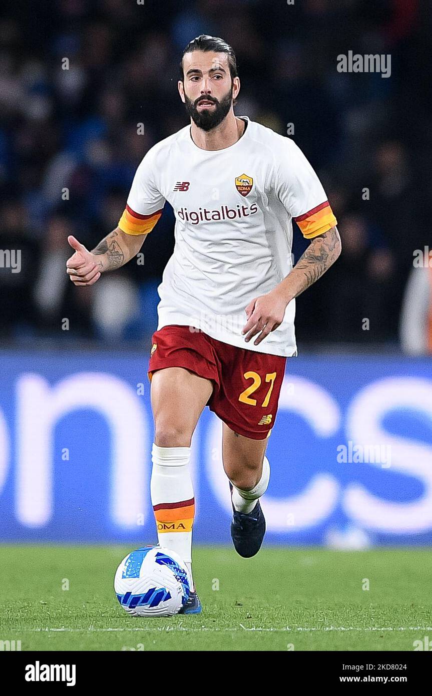 Sergio Oliveira of AS Roma during the Serie A match between SSC Napoli and AS Roma at Stadio Diego Armando Maradona, Naples, Italy on 18 April 2022. (Photo by Giuseppe Maffia/NurPhoto) Stock Photo