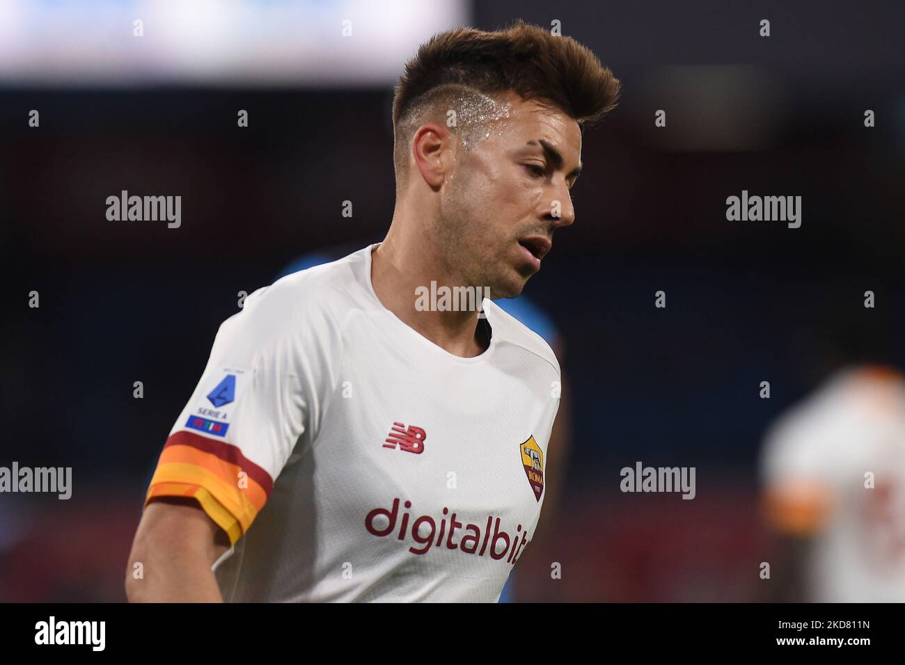 Stephan El Shaarawy of AS Roma during the Serie A match between SSC Napoli and AS Roma at Stadio Diego Armando Maradona Naples Italy on 18 April 2022. (Photo by Franco Romano/NurPhoto) Stock Photo