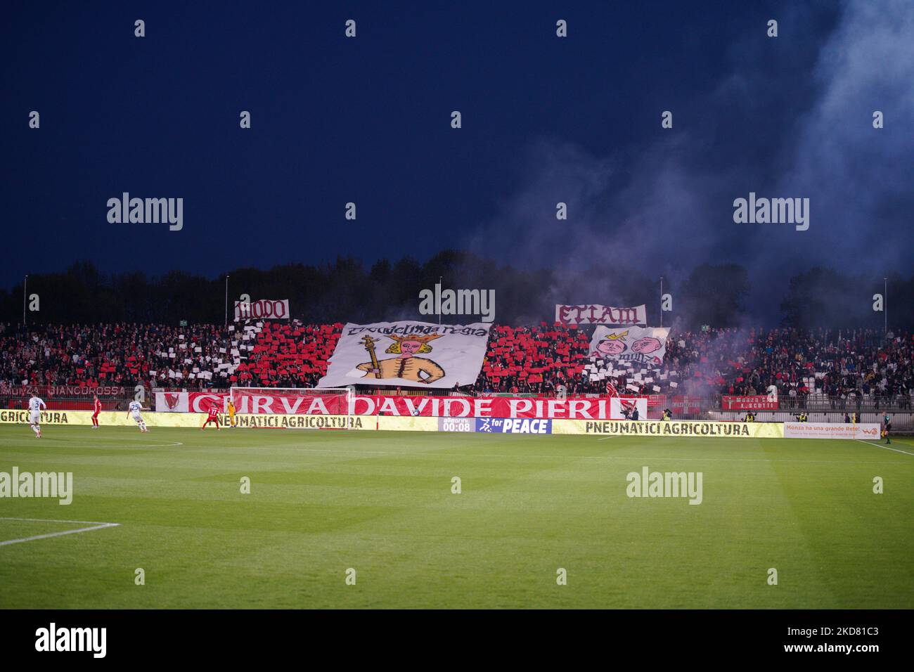 Ac Monza Supporters during AC Monza against Brescia Calcio, Serie B, at U-Power Stadium on April 18, 2022. (Photo by Alessio Morgese/NurPhoto) Stock Photo