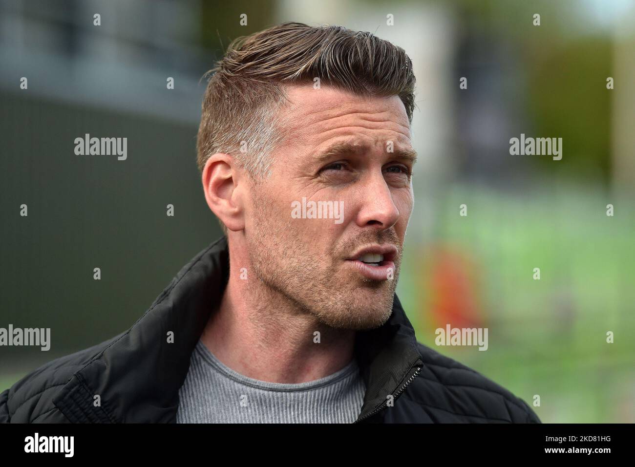 Rob Edwards (Manager) of Forest Green Rovers during the Sky Bet League 2 match between Forest Green Rovers and Oldham Athletic at The New Lawn, Nailsworth on Monday 18th April 2022. (Photo by Eddie Garvey/MI News/NurPhoto) Stock Photo