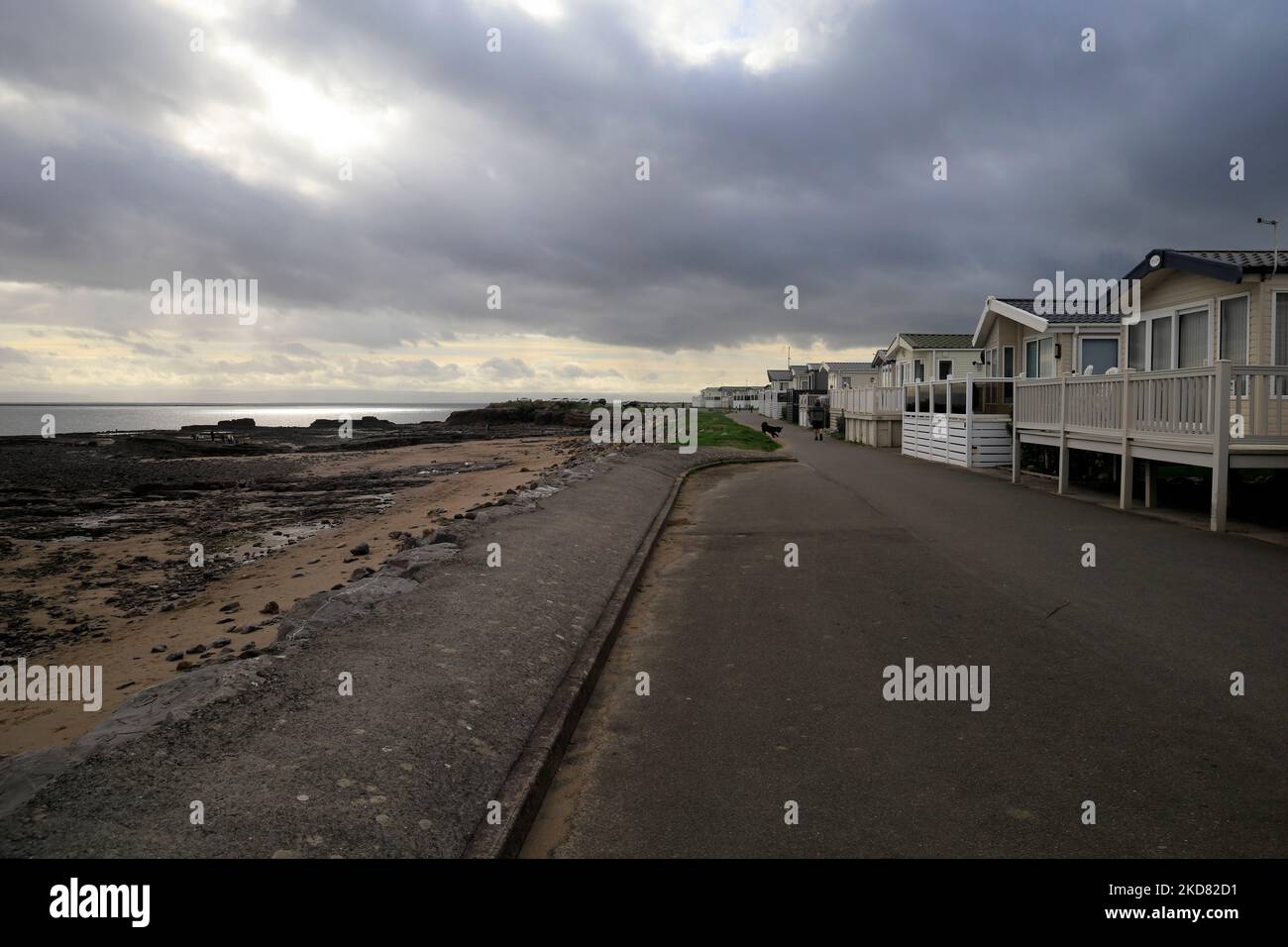 Porthcawl views. Caravan park.  October 2022. Autumn Stock Photo