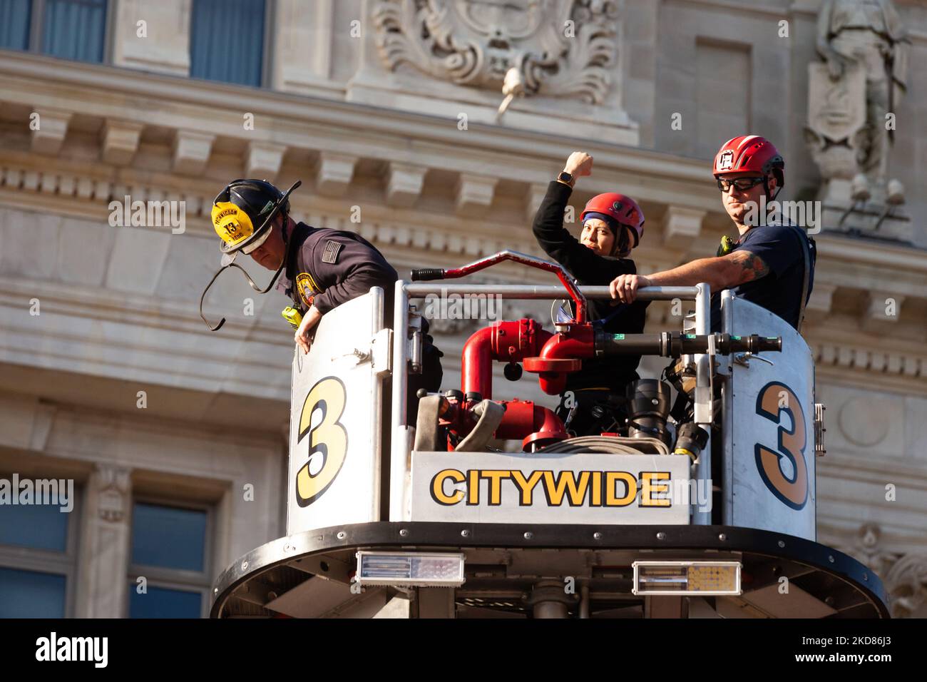 A member of Extinction Rebellion is removed by DC Fire after dropping a ...