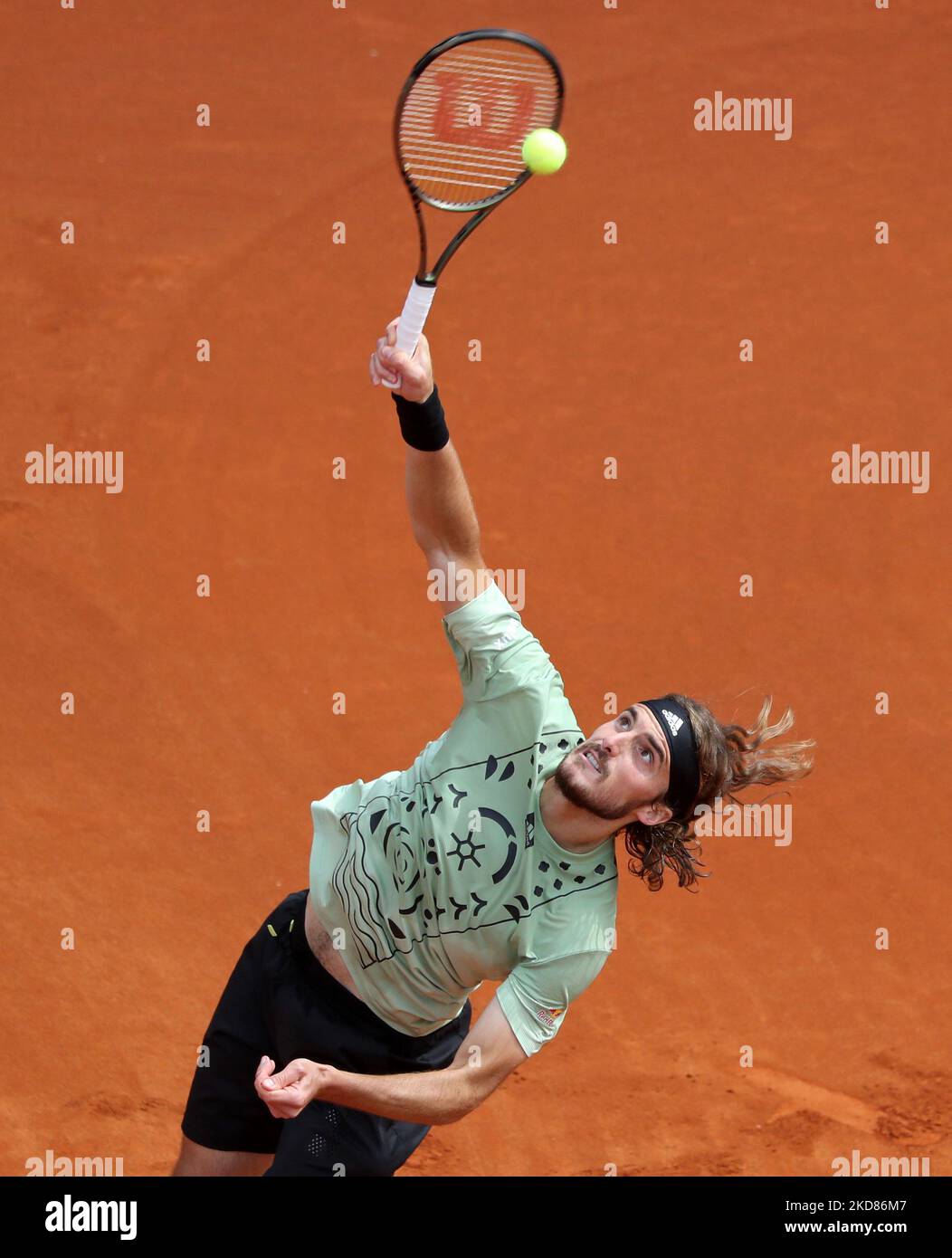Stefanos Tsitsipas during the match against Ilya Ivashka, corresponding to the Barcelona Open Banc Sabadell tennis tournament, 69th Conde de Godo Trophy, in Barcelona, on 20th April 2022
