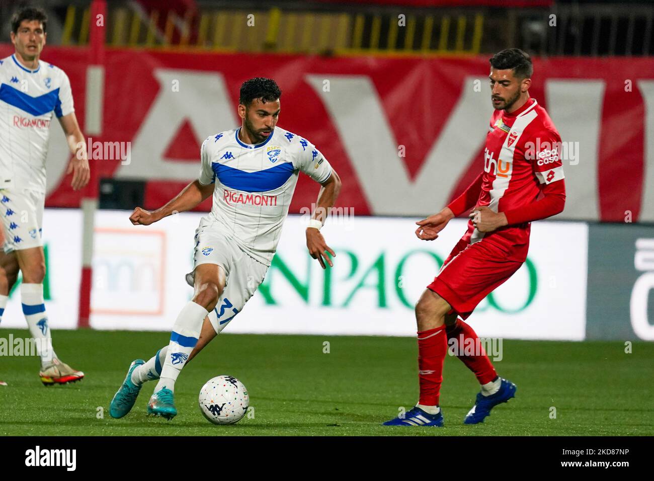 Mehdi Leris (#37 Brescia) during AC Monza against Brescia Calcio, Serie B, at U-Power Stadium on April 18, 2022. (Photo by Alessio Morgese/NurPhoto) Stock Photo