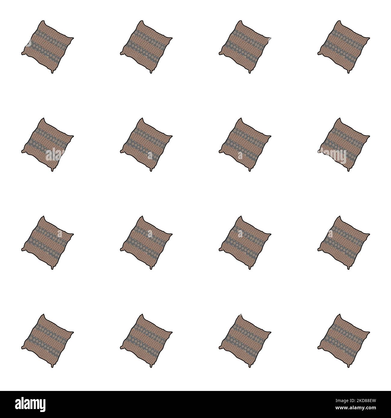 A seamless pattern warm knitted brown pillows Stock Vector