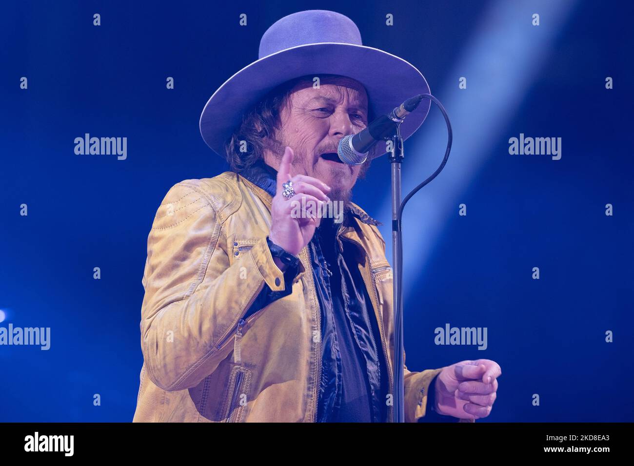 Zucchero Fornaciari during the Italian singer Music Concert Zucchero - World Wide Tour on April 25, 2022 at the Arena di Verona in Verona, Italy (Photo by Roberto Tommasini/LiveMedia/NurPhoto) Stock Photo