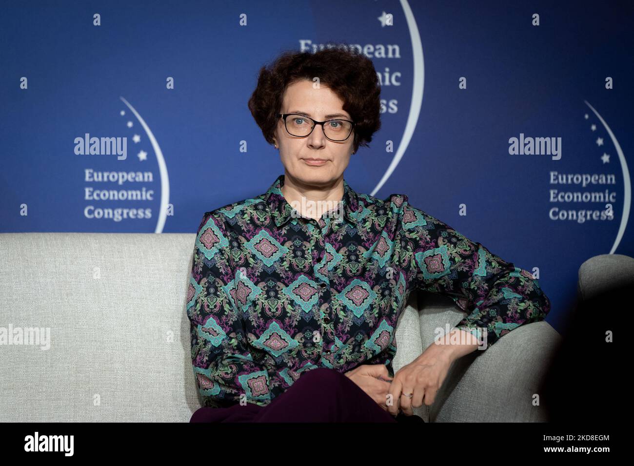 Jana Pieriegud (Institute of Infrastructure, Transport and Mobility) during the European Economic Congress in Katowice, Poland on April 25, 2022 (Photo by Mateusz Wlodarczyk/NurPhoto) Stock Photo