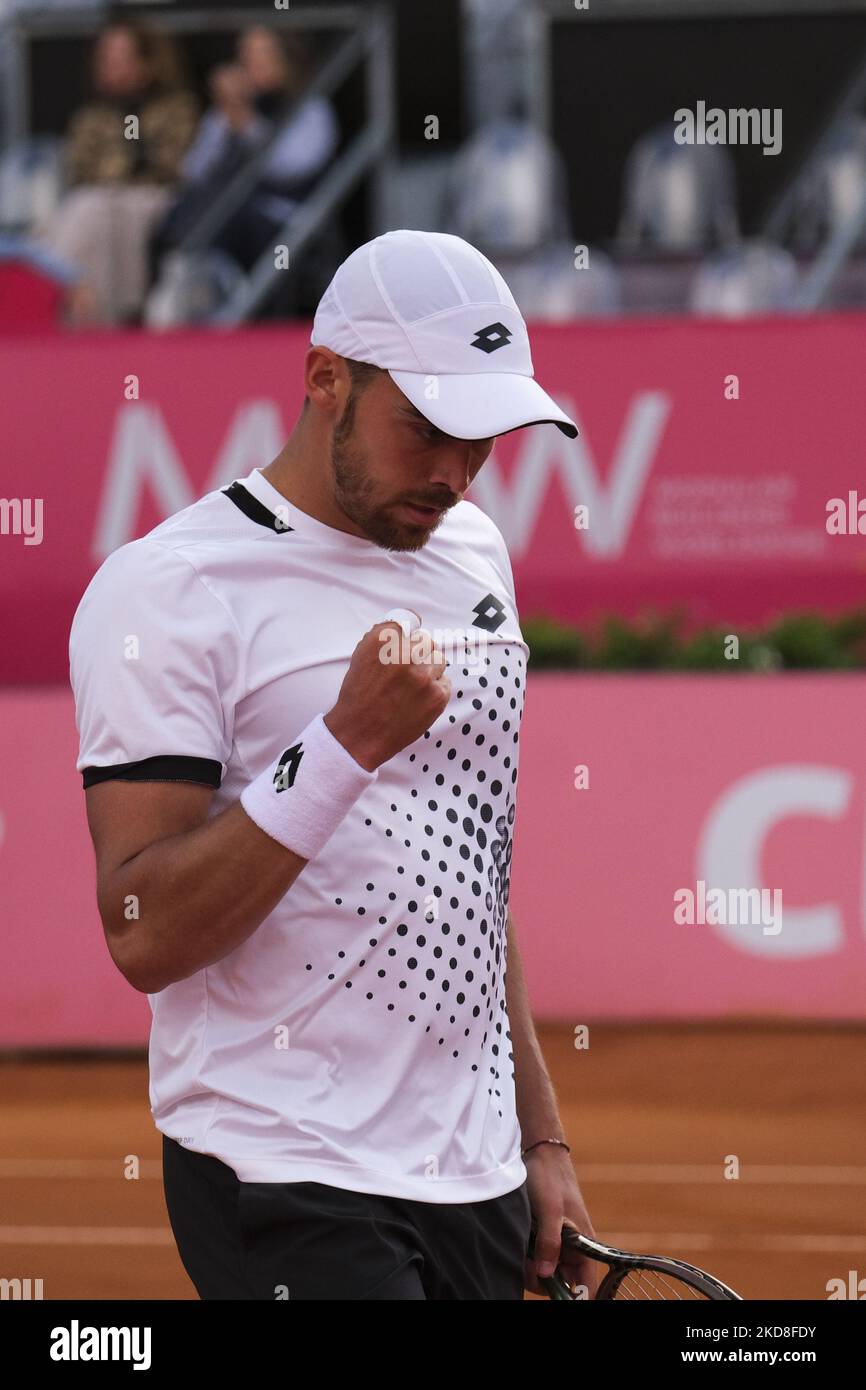 Benjamin Bonzi of France competes against Dominic Thiem of Austria