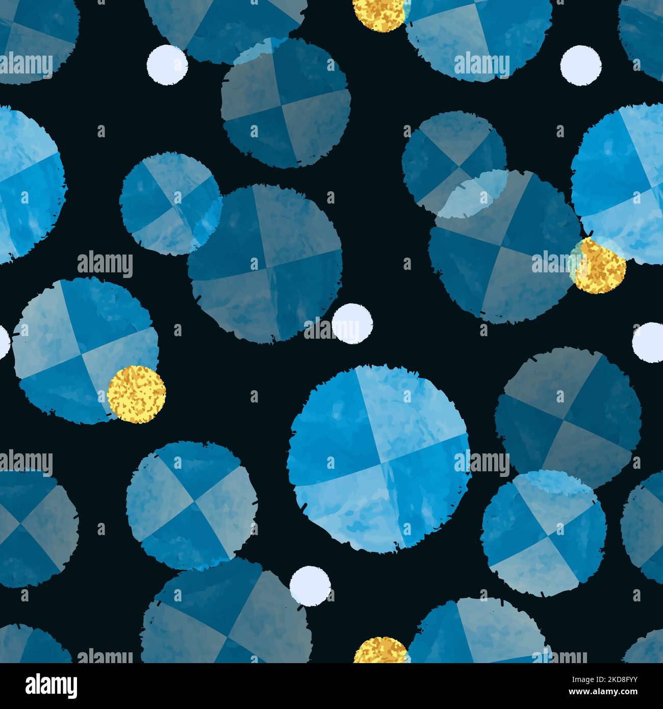 Seamless dotted pattern with blue circles. Vector abstract illustration ...
