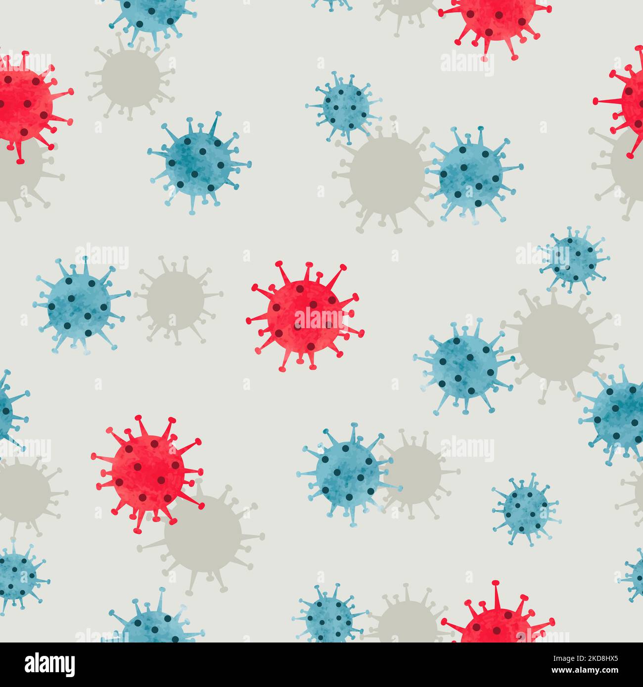 Seamless pattern with watercolor viruses. Coronavirus background, 2019 ...