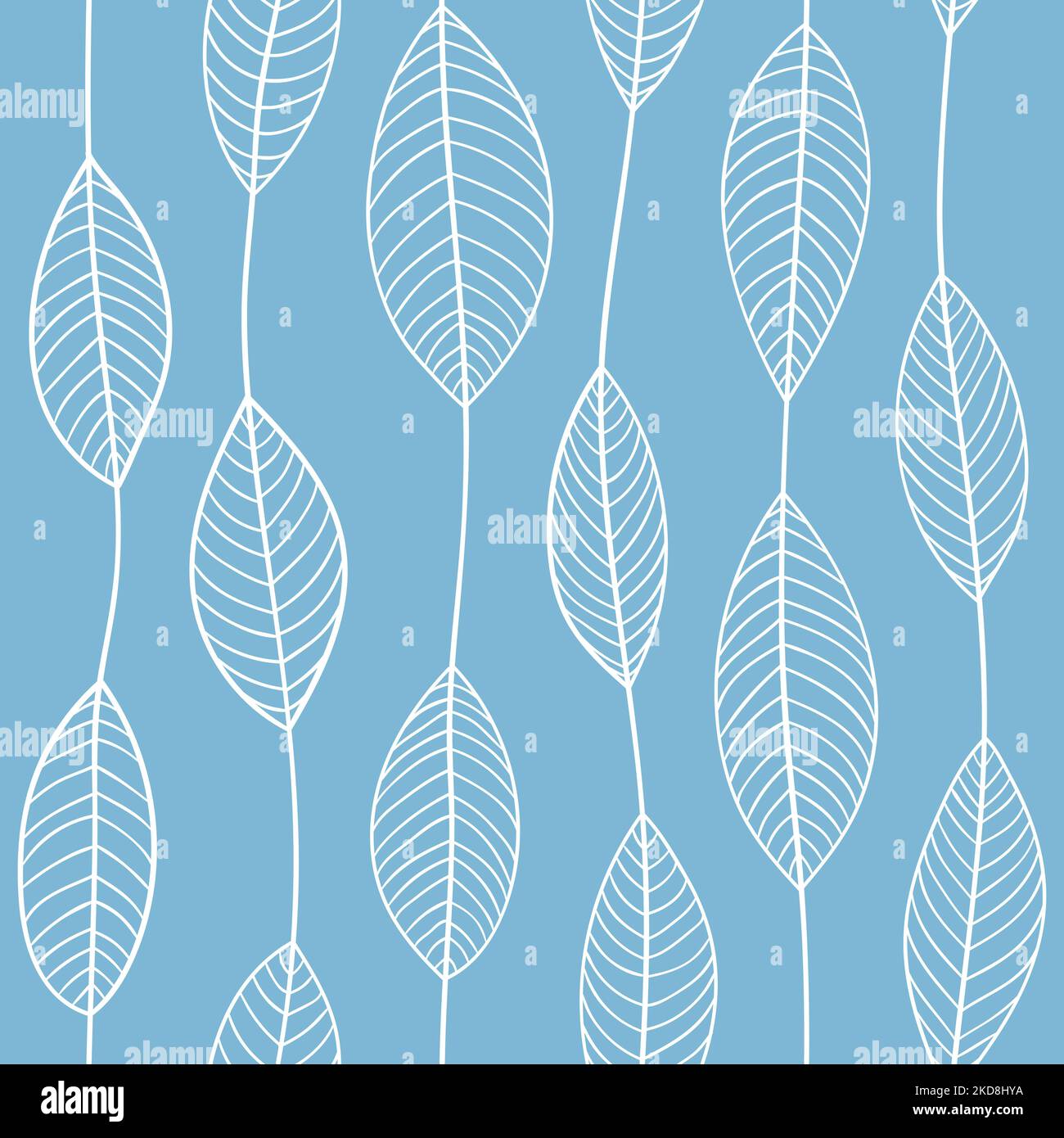 Leaves pattern seamless outline Stock Vector Images - Alamy