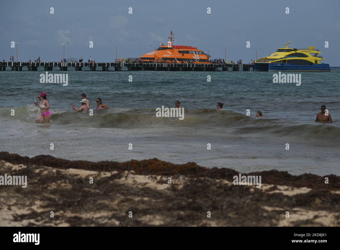 Ultramar and Vinjet passenger ferries to Cozumel at the ferry terminal