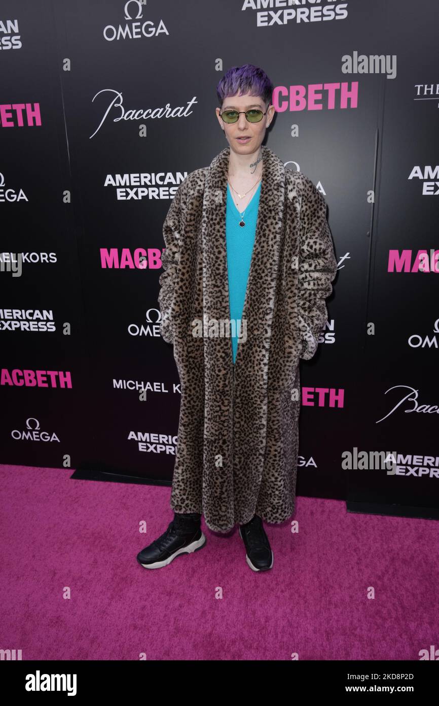 NEW YORK, NEW YORK - APRIL 28: Asia Kate Dillon poses at the opening night of 'MacBeth' on Broadway at The Longacre Theatre on April 28, 2022 in New York City. (Photo by John Nacion/NurPhoto) Stock Photo