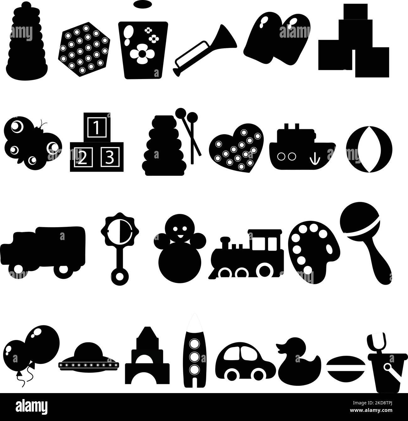 A set of baby toys isolated on white background Stock Vector Image ...