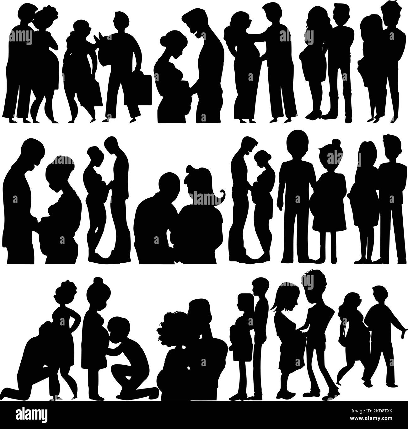 A set of happy family couples expecting baby Stock Vector Image & Art ...