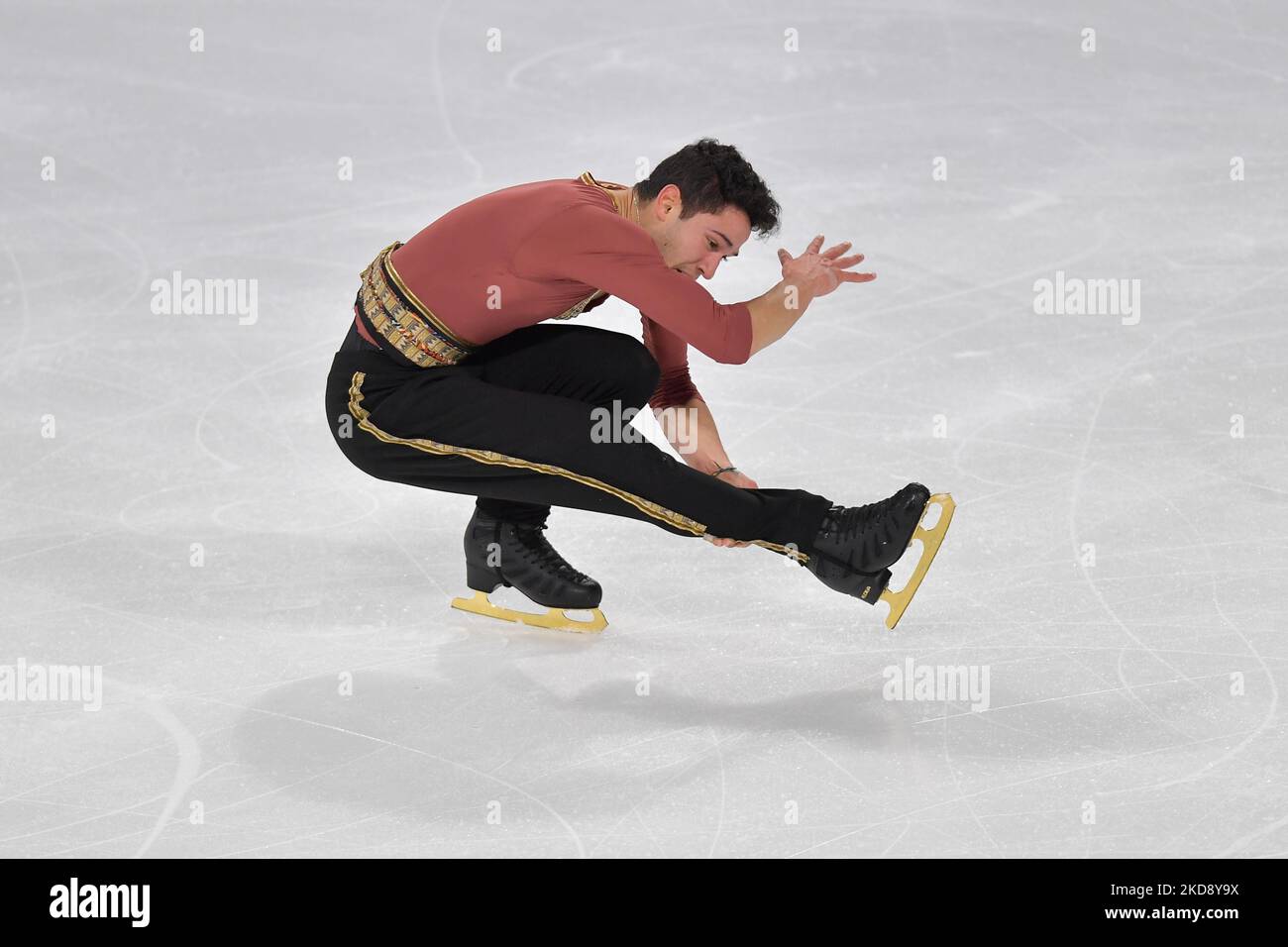 LUC ECONOMIDES (FRA), during Men Free Skating, at the ISU Grand Prix of