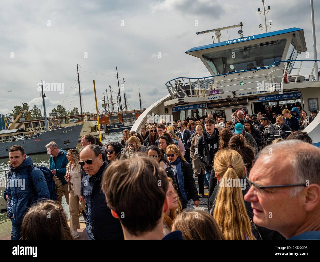 People are arriving at the IJ Hallen, the biggest flea market in Europe