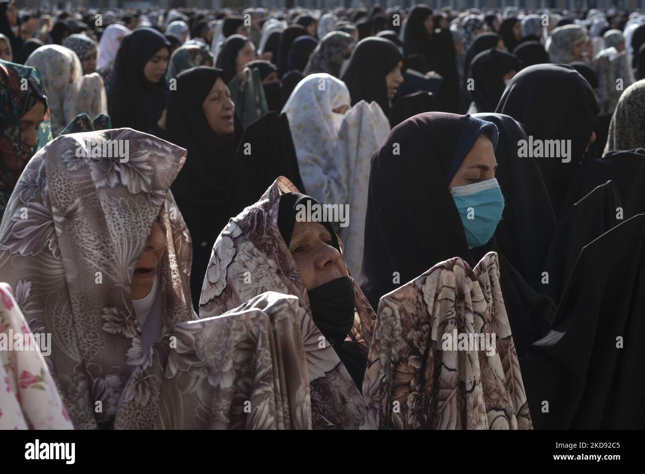 Shi'ite Muslim women pray at Jamkaran's holy mosque during the Eidal