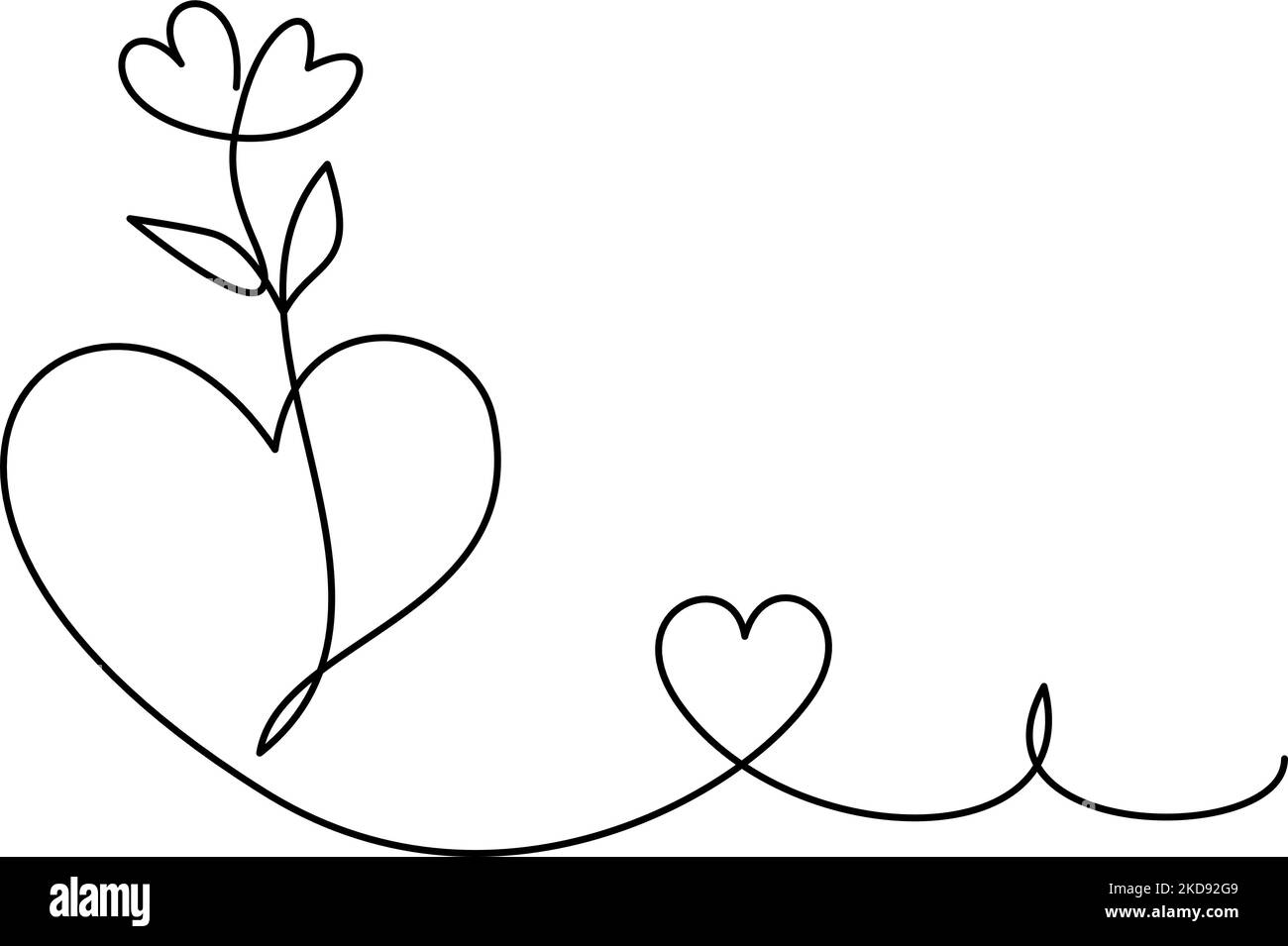 The heart is in blossom / Surreal romantic sketch Stock Vector