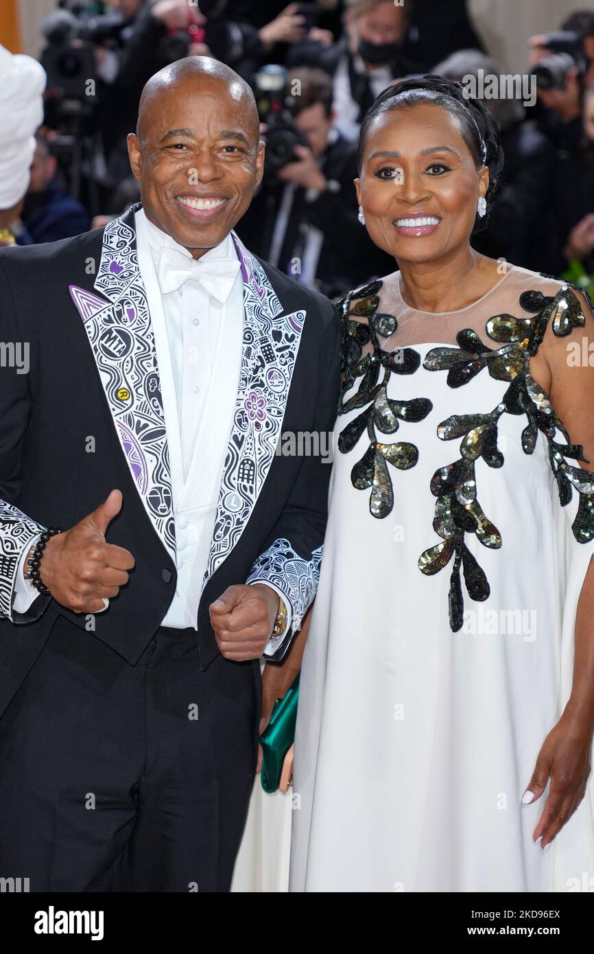 NEW YORK, NEW YORK - MAY 02: Tracey Collins and New York City Mayor Eric  Adams attend The 2022 Met Gala Celebrating 