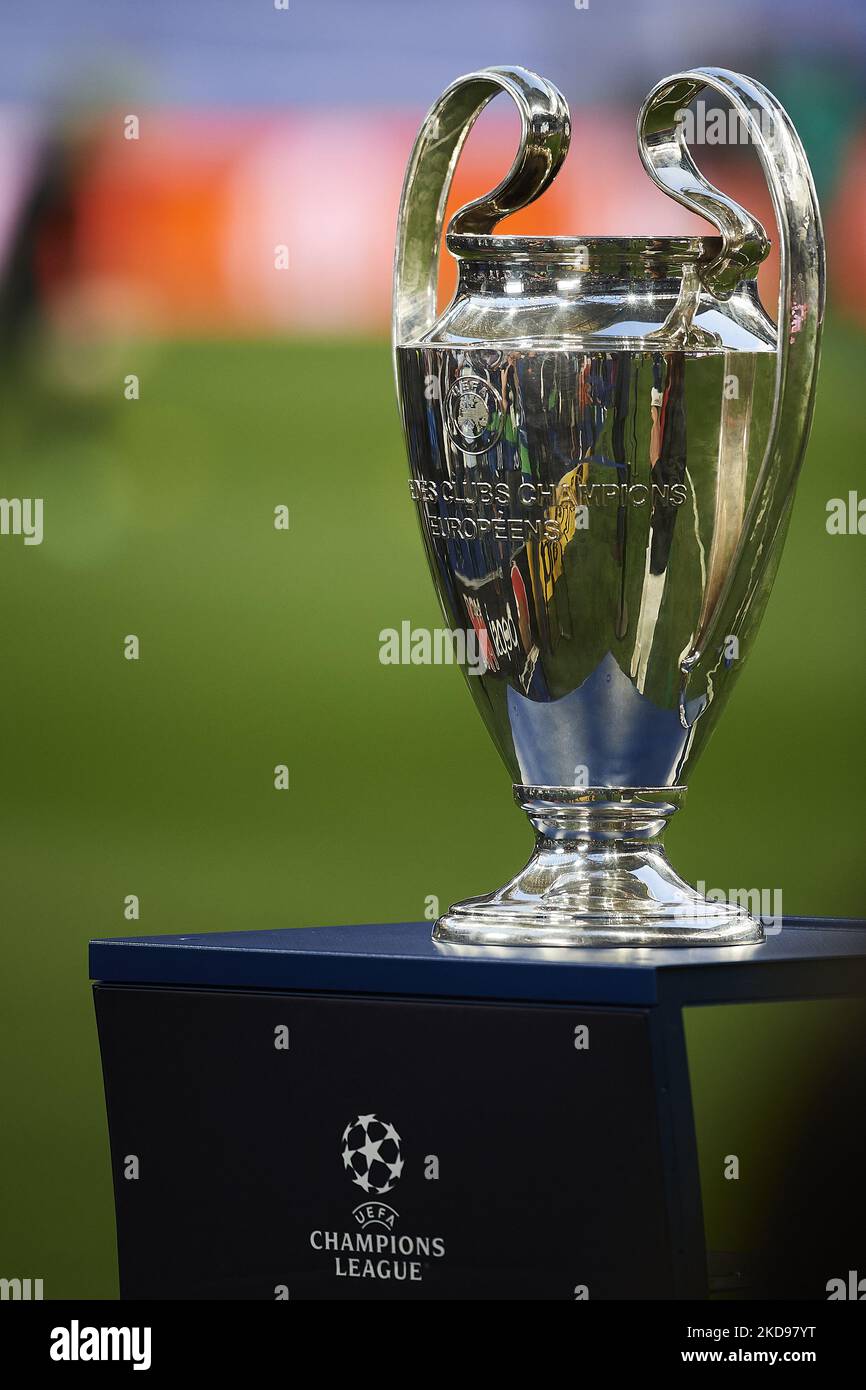 The Champions League trophy during the UEFA Champions League Semi Final ...