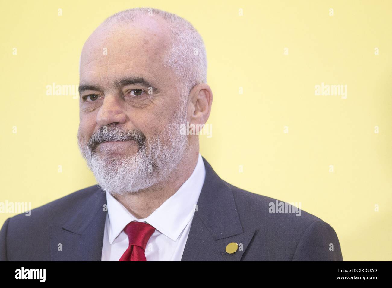 Edi Rama seen during High Level International Donors Conference for Ukraine in Warsaw on May 5, 2022. (Photo by Maciej Luczniewski/NurPhoto) Stock Photo