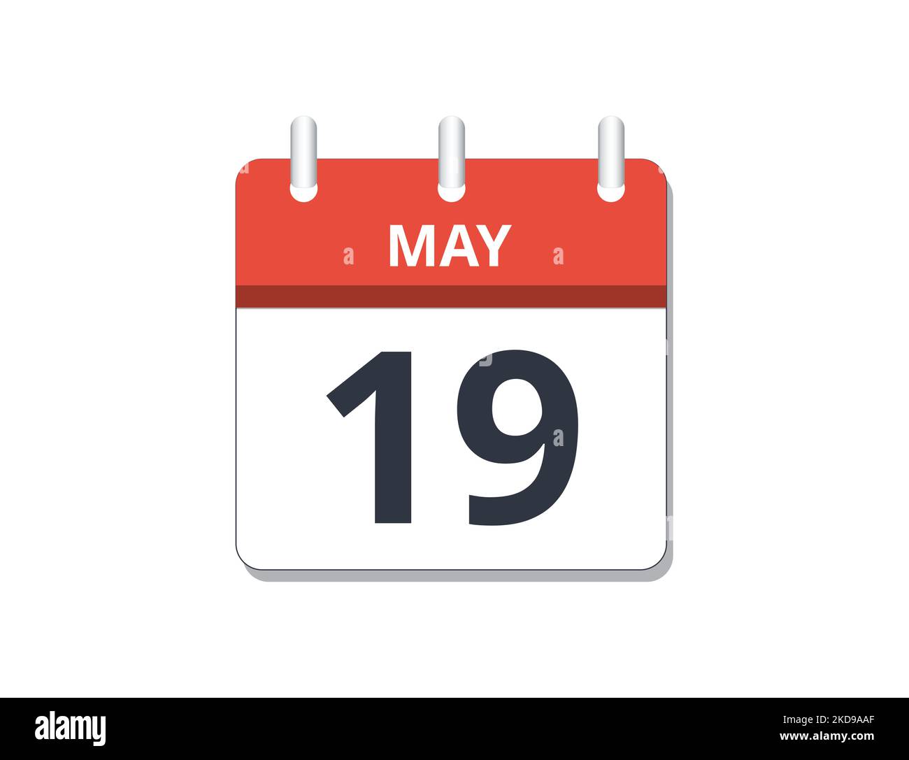 May 19th calendar icon vector. Concept of schedule, business and tasks