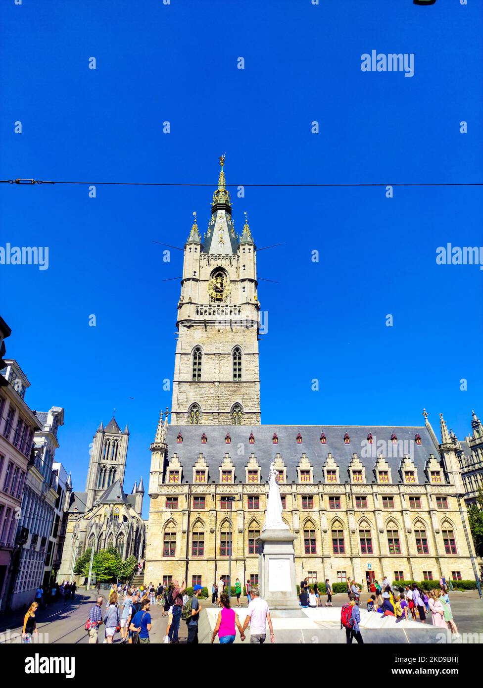 Belfort tower in Gent, Belgium. Medieval tower, Belfry of Ghent Stock