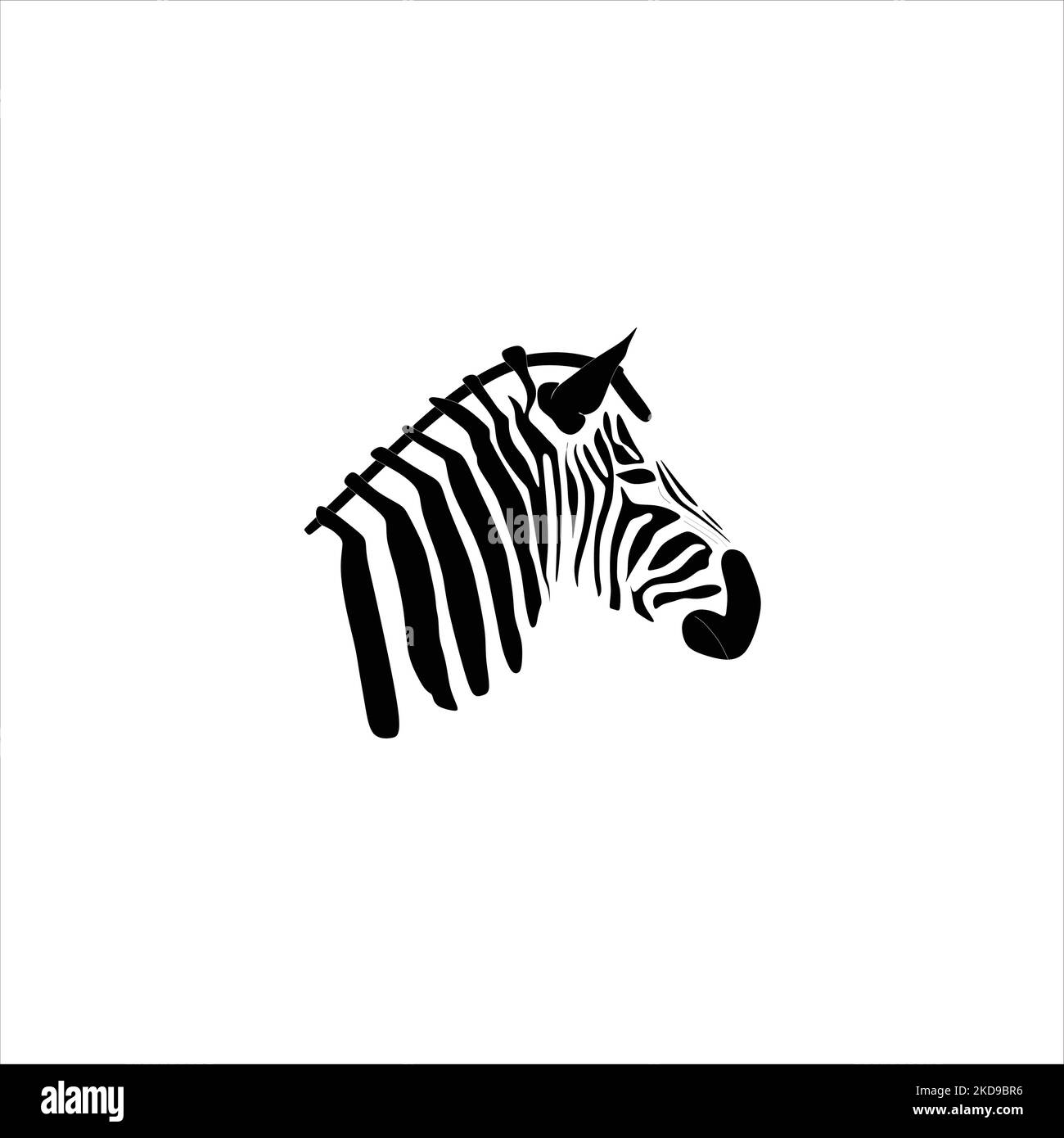 A black editable zebra logo design isolated on white background Stock Vector