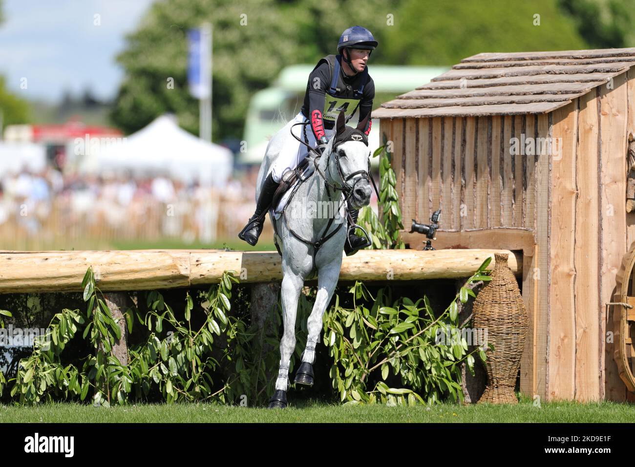 Oliver Townend riding Swallow Springs during the Cross Country Event at Badminton Horse Trials, Badminton House, Badminton on Saturday 7th May 2022. (Photo by Jon Bromley/MI News/NurPhoto) Stock Photo