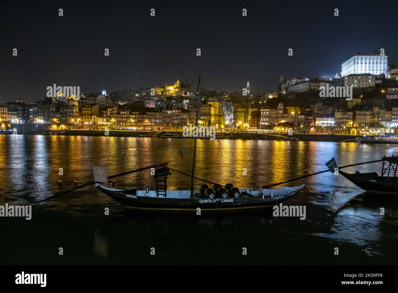 Boat docking area on the Duoro river in the historical area of the Porto city. May 7th, 2022. (Photo by Jorge Mantilla/NurPhoto) Stock Photo