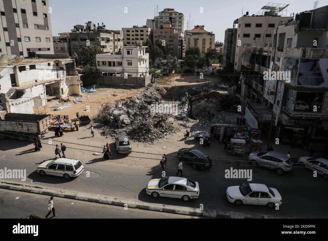 A general view shows of the site of al-Shuruq tower in Gaza City's al ...