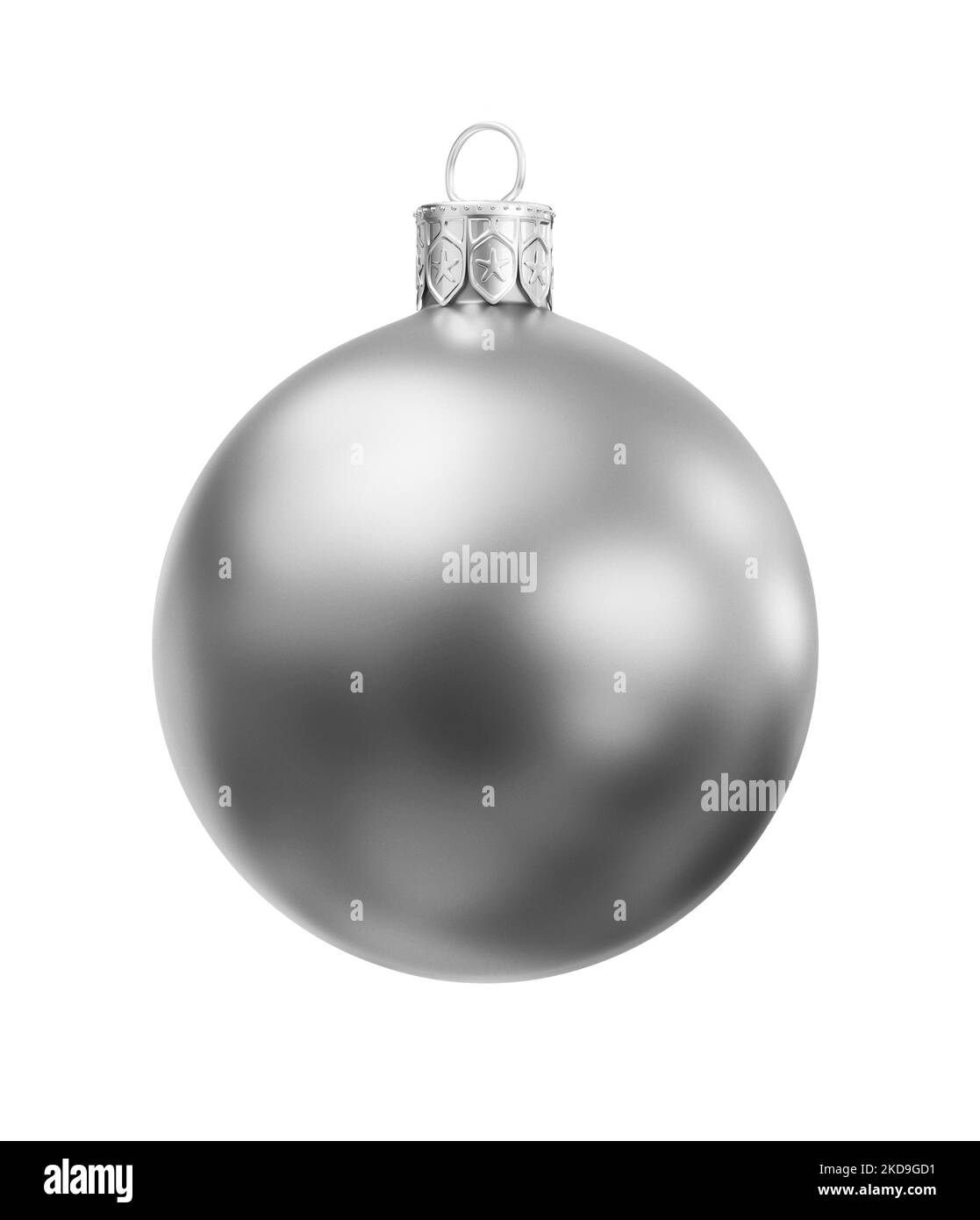 Xmas ball pink shiny decor, Happy New Year bauble sparkling, wintertime decoration sphere hanging adornment modern traditional symbol isolated on whit Stock Photo
