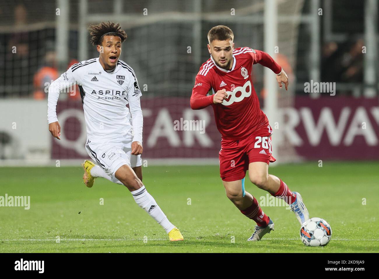 Standard s Nicolas Raskin Pictured In Action During A Soccer Match Between KAS Eupen And 