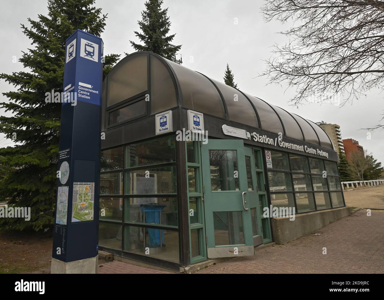 Edmonton government center lrt station entrance hires stock
