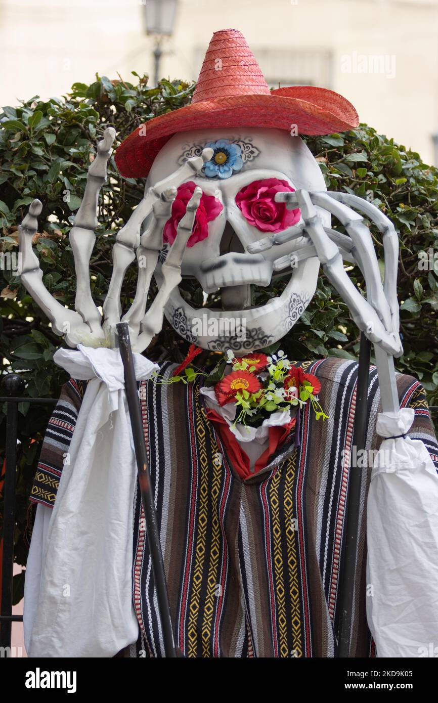 skulls and monsters of the day of the dead in mexico where they celebrate that day as a cult of death Stock Photo