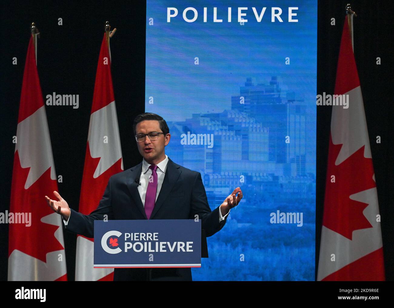 Conservative leadership candidate Pierre Poilievre during the