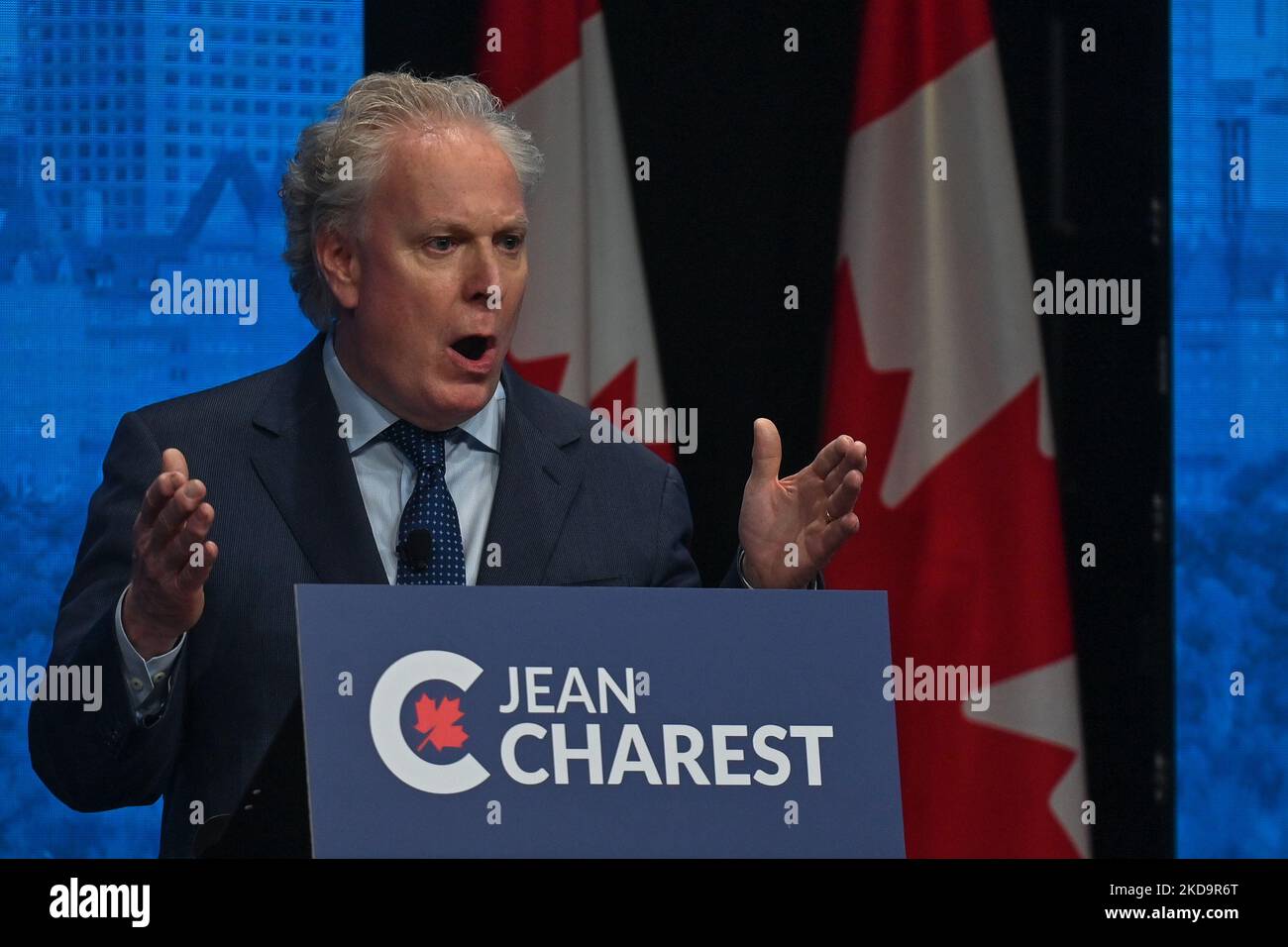 Conservative leadership candidate jean charest hires stock photography