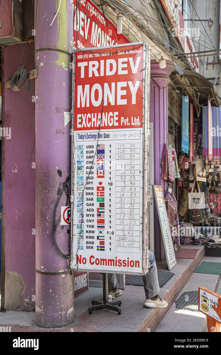 Closeup at the board with the daily exchange rates. Money Exchange