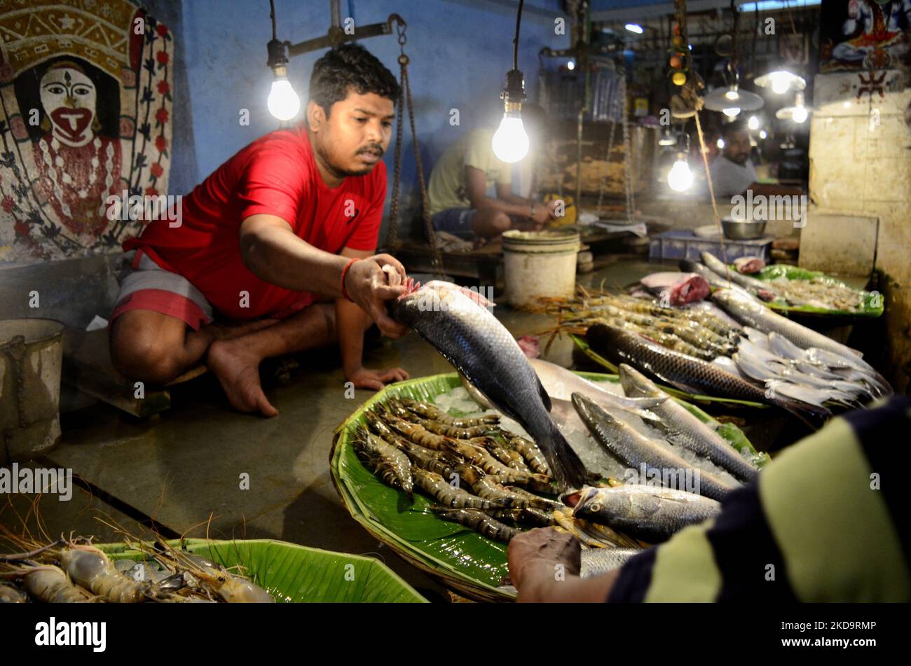 A wholesale fish market in Kolkata, India, 12 May, 2022. Retail Inflation Surges To 7.79 In