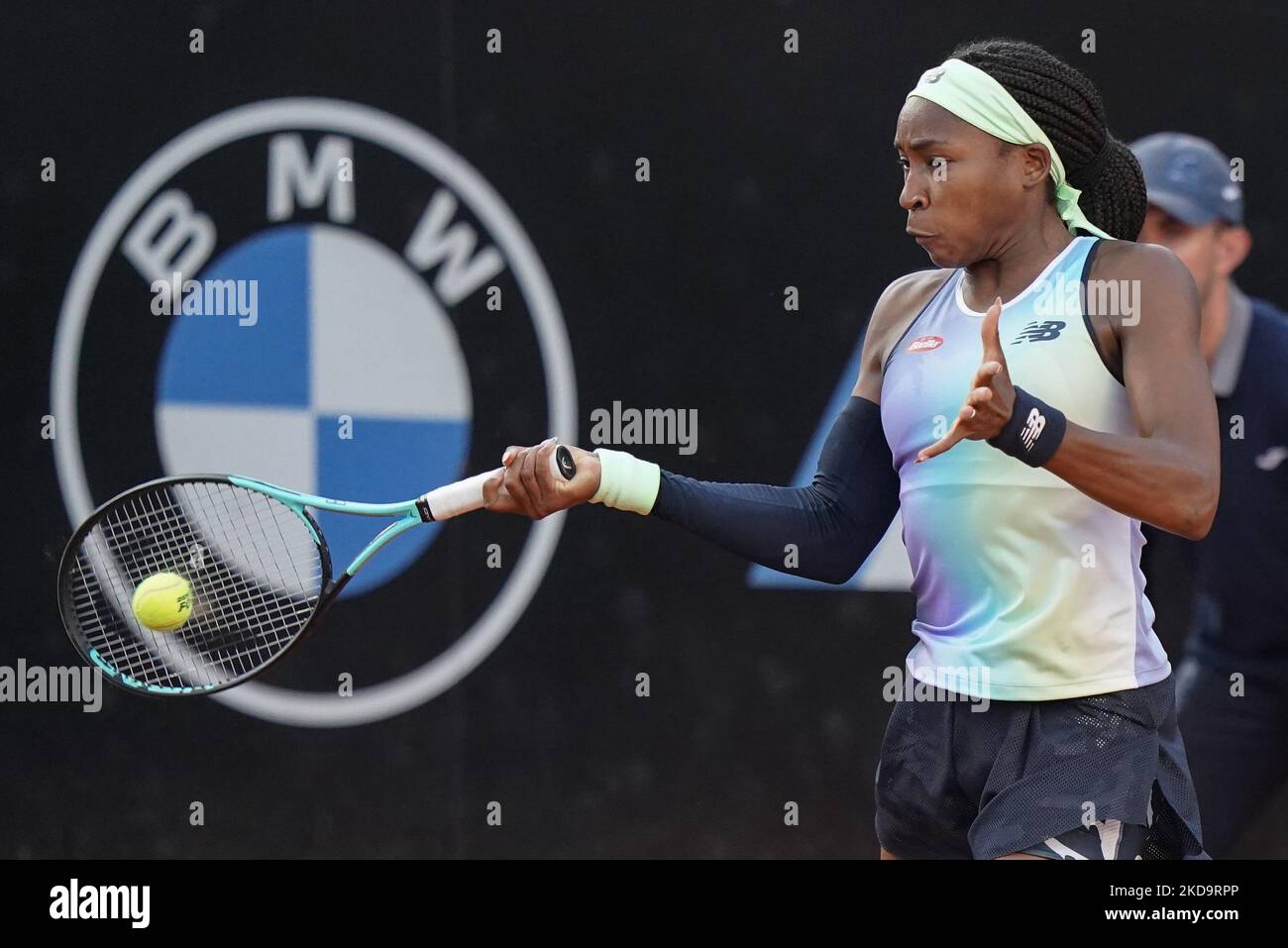 Coco Gauff in action during the Internazionali BNL D'Italia 2022 match