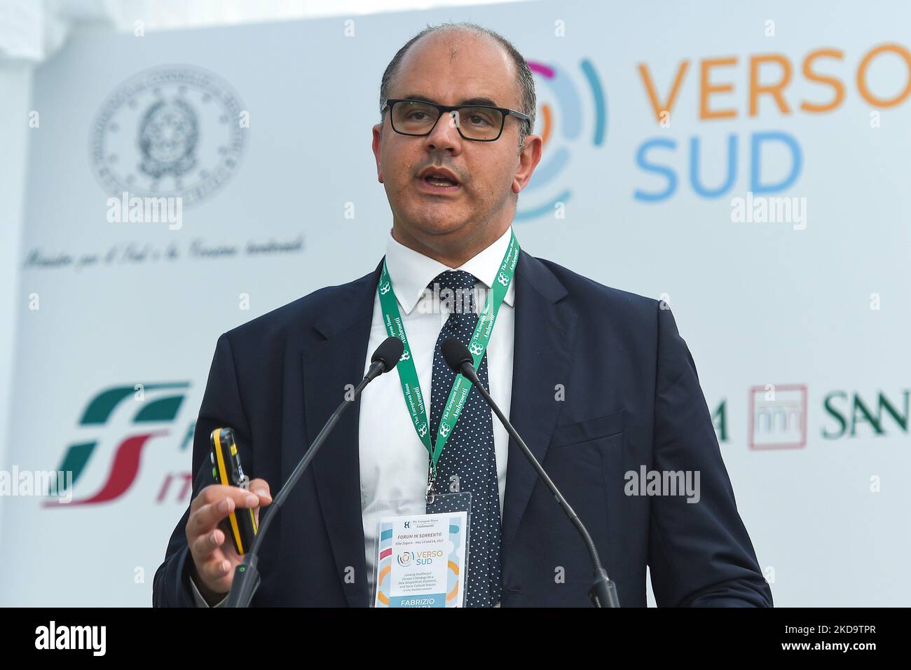 Fabrizio Favara Chief Strategy Officer, Ferrovie dello Stato Italiane at the 1st edition of ”Verso Sud” organized by the European House - Ambrosetti in Sorrento, Naples Italy on 13 May 2022. (Photo by Franco Romano/NurPhoto) Stock Photo