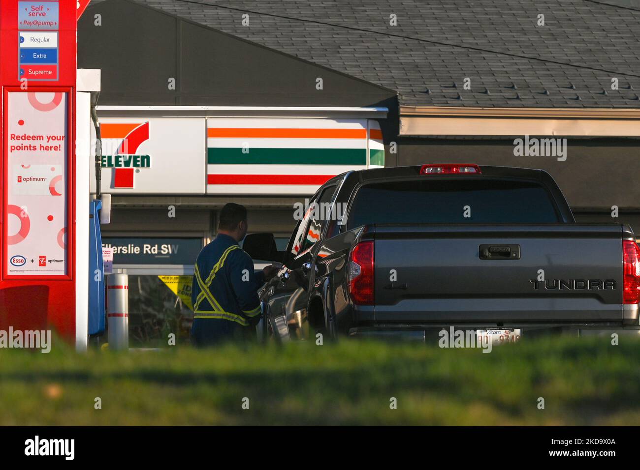 Selfservice Esso gas station in South West Edmonton area. On Thursday