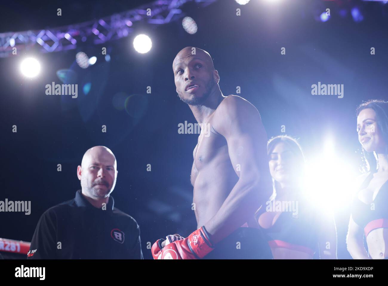 Michael Page comes out for his bout during the Bellator 281: MVP vs. Storley event at the SSE Arena, Wembley, London on Friday 13th May 2022. (Photo by Pat Scaasi/MI News/NurPhoto) Stock Photo