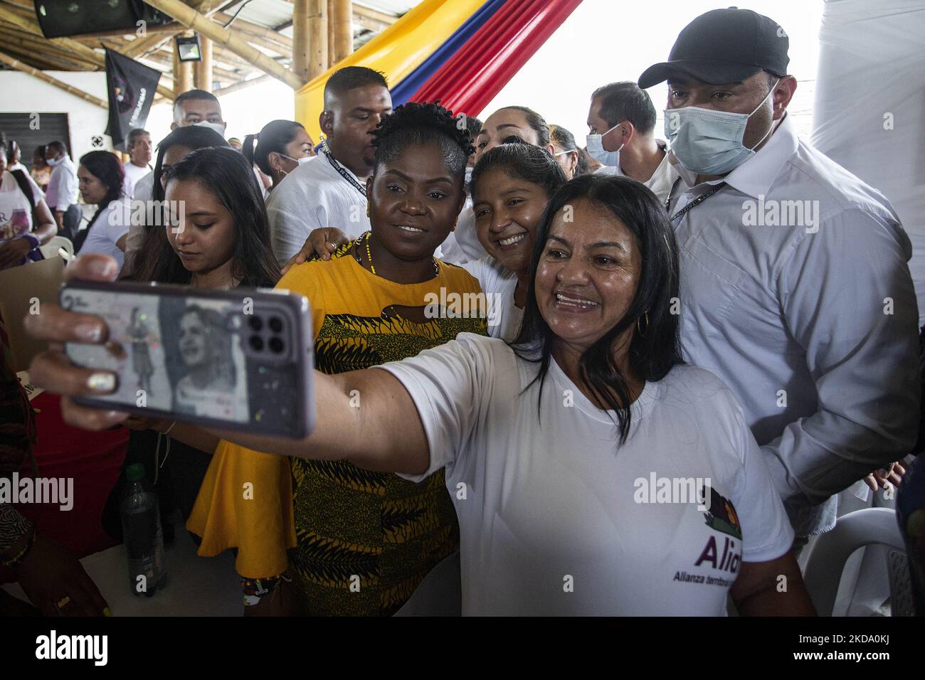 Election campaign act of the vice-presidential candidate for the coalition Pacto Histórico, Francia Márquez, in Santander de Quilichao, Cauca, on May 14, 2022. (Photo by Robert Bonet/NurPhoto) Stock Photo