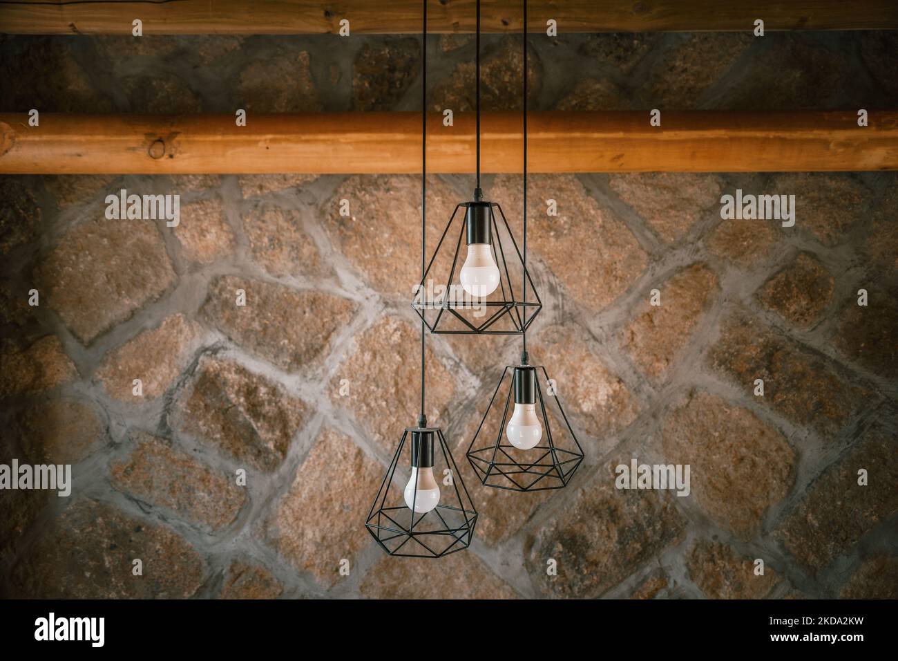 Picture of The pendant loft style lights Stock Photo - Alamy