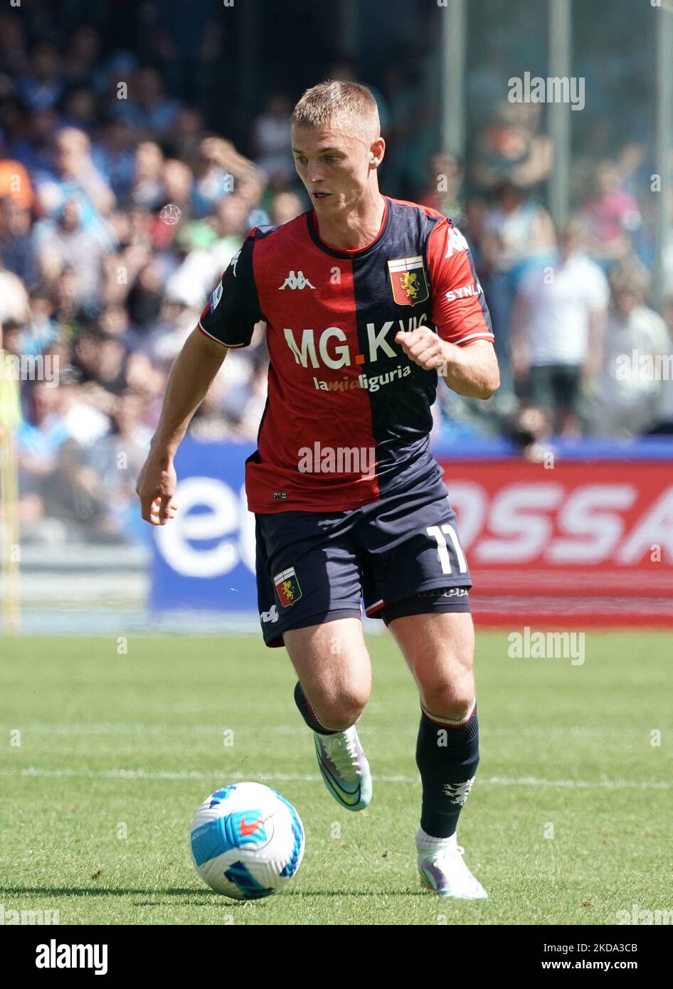 Genoa, Italy. 24 April 2022. Albert Guomundsson of Genoa CFC is