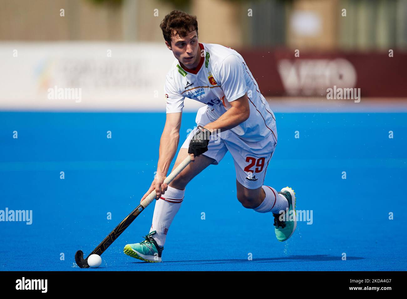Gerard Clapes of Spain in action during the FIH Hockey Pro League Men game between Spain and Argentina at Estadio Betero, May 15, 2022, Valencia, Spain (Photo by David Aliaga/NurPhoto) Stock Photo