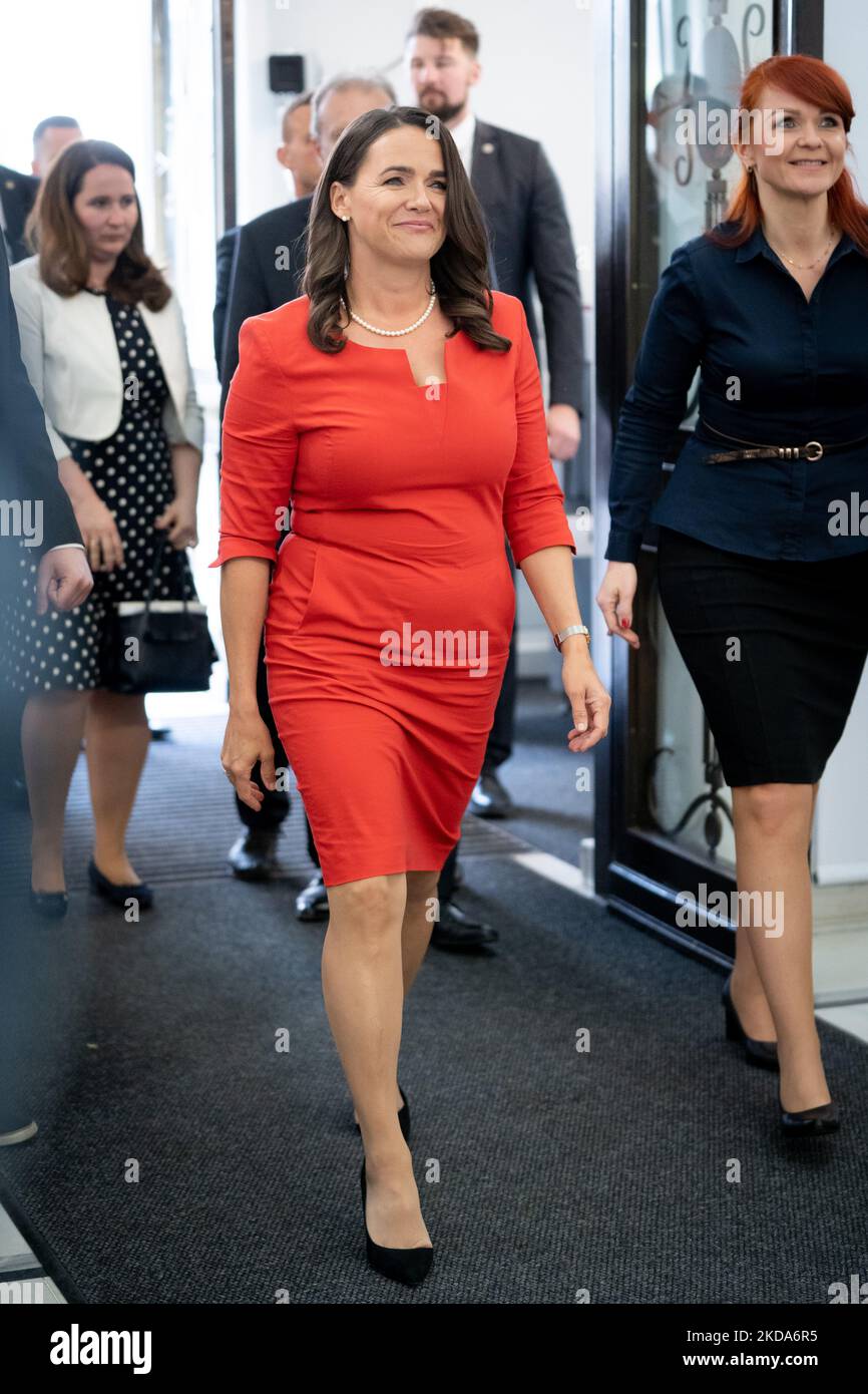 Hungarian President Katalin Novak at Polish Parliament in Warsaw ...